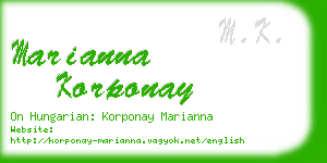 marianna korponay business card